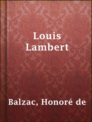 cover image of Louis Lambert